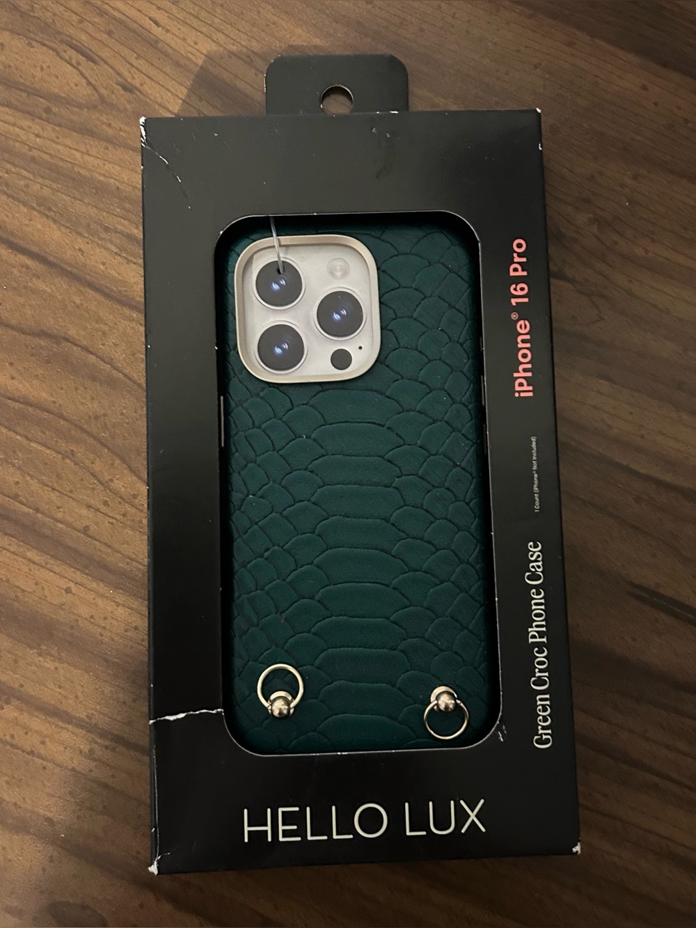 New iPhone 16 Pro Green Croc Phone Case